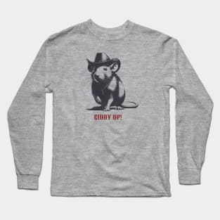 Giddy Up Cute Cowboy Rat Long Sleeve T-Shirt